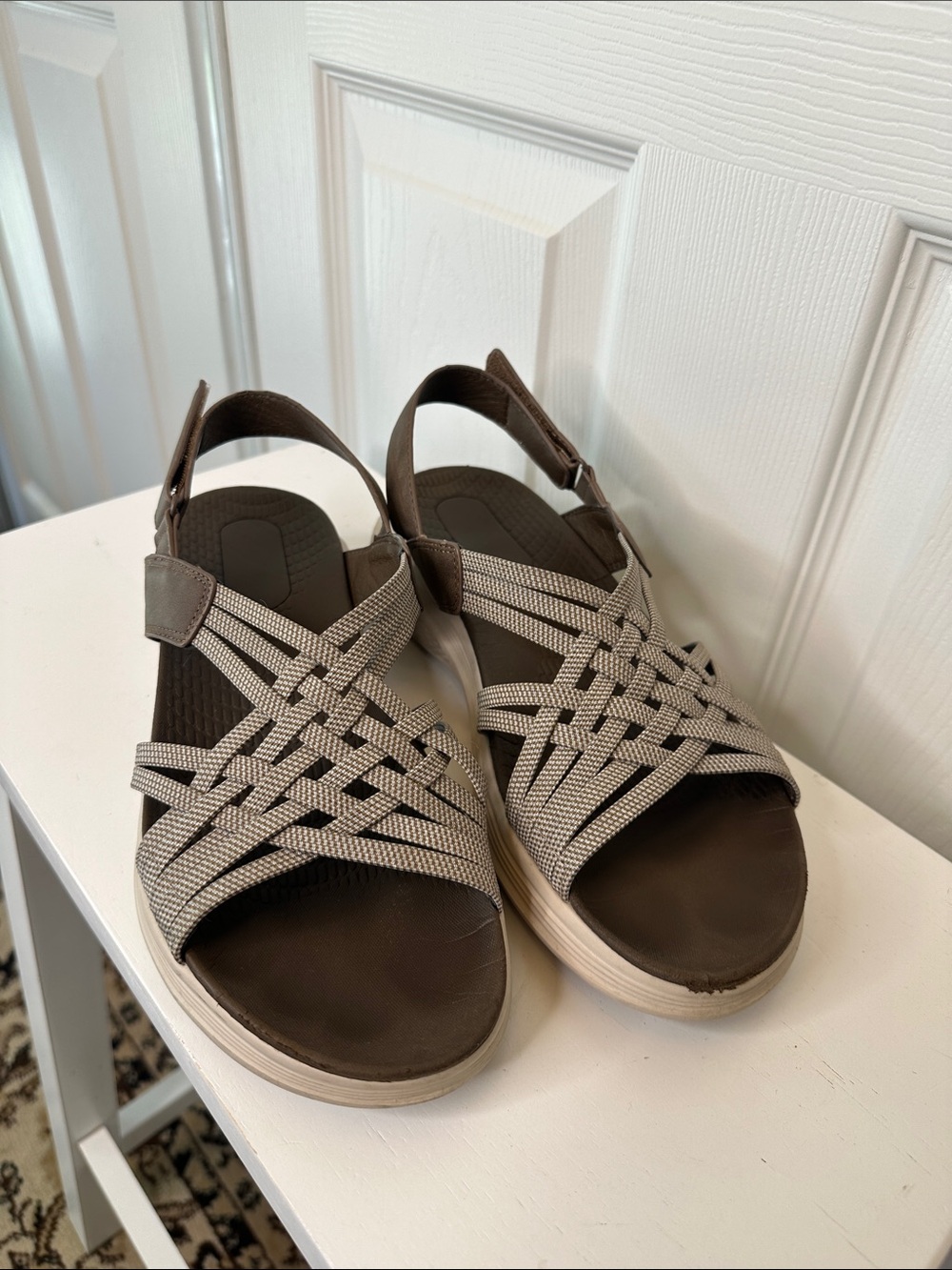 Women’s Taupe Woven Slingback Sandals